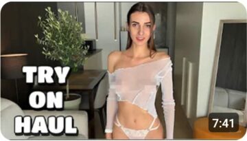 slim kary transparent lingerie try on