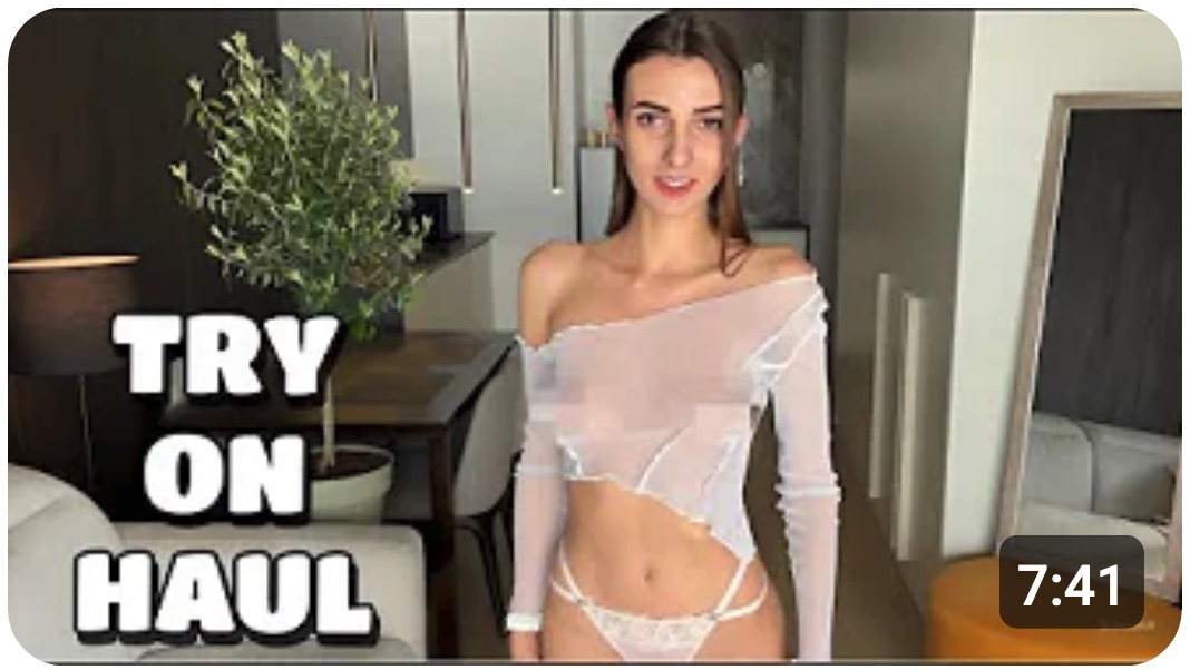 slim kary transparent lingerie try on